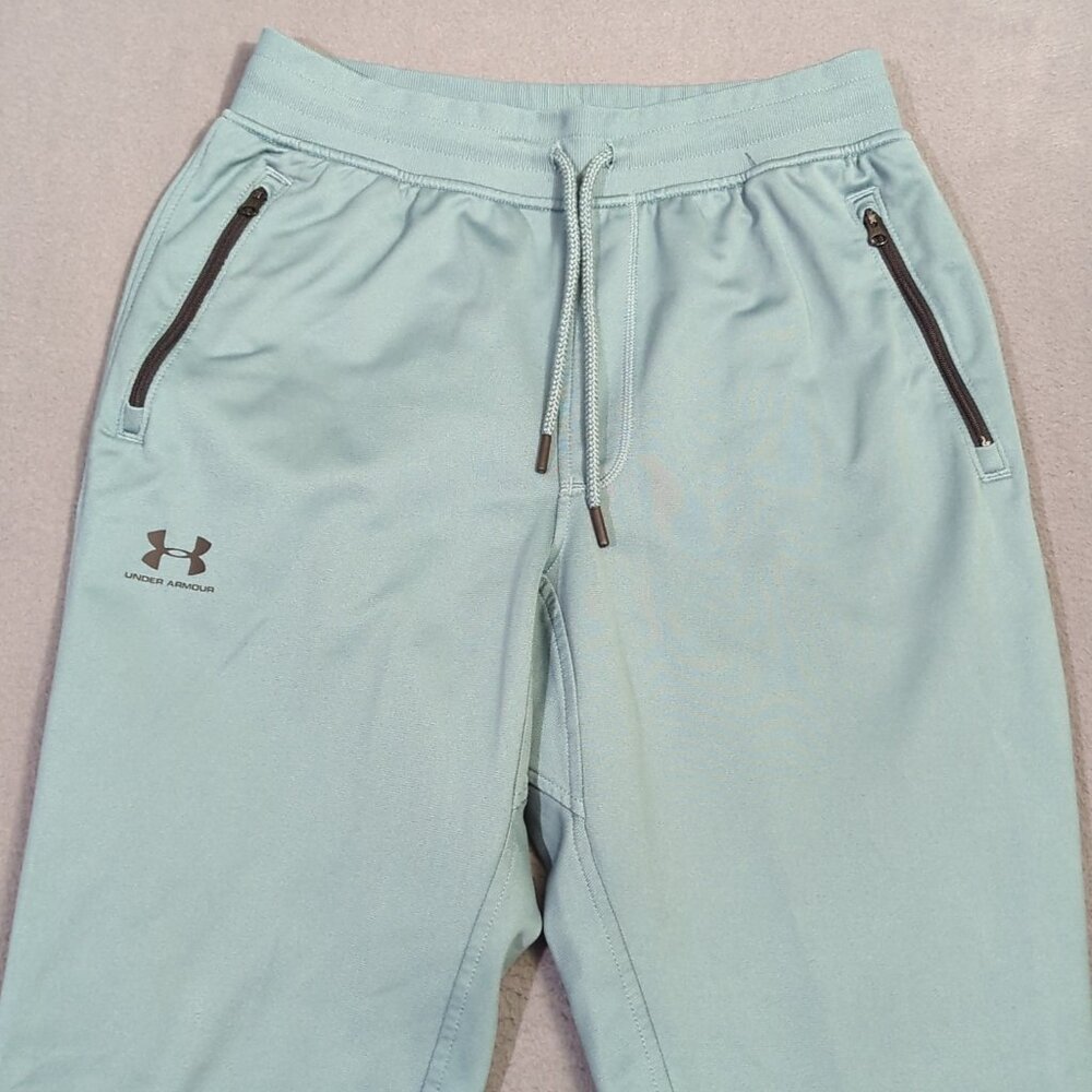 Under Armour Pants Men's M Lichen Blue Sportstyle Joggers Drawstrings Pockets - Picture 4 of 11